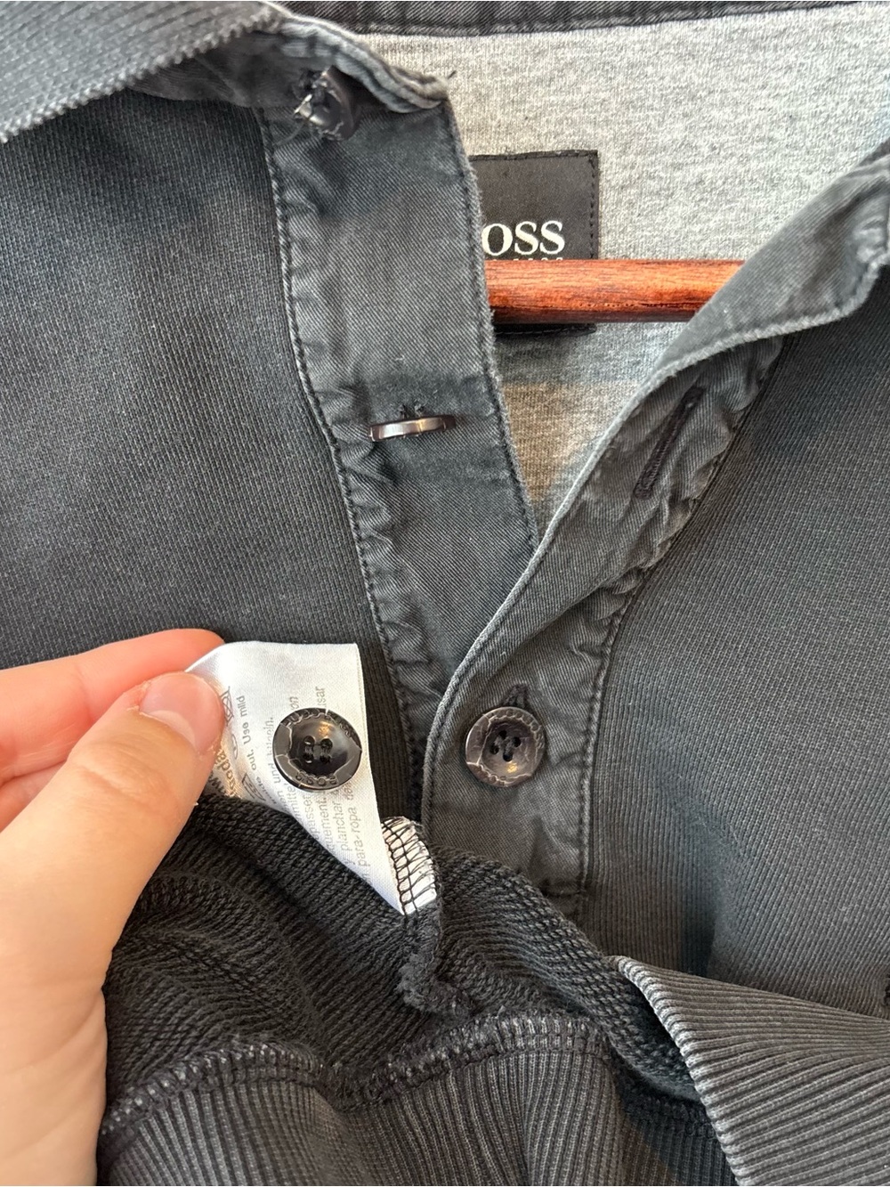 Boss Charcoal Black Polo Pullover HUGO BOSS - Picture 2 of 10